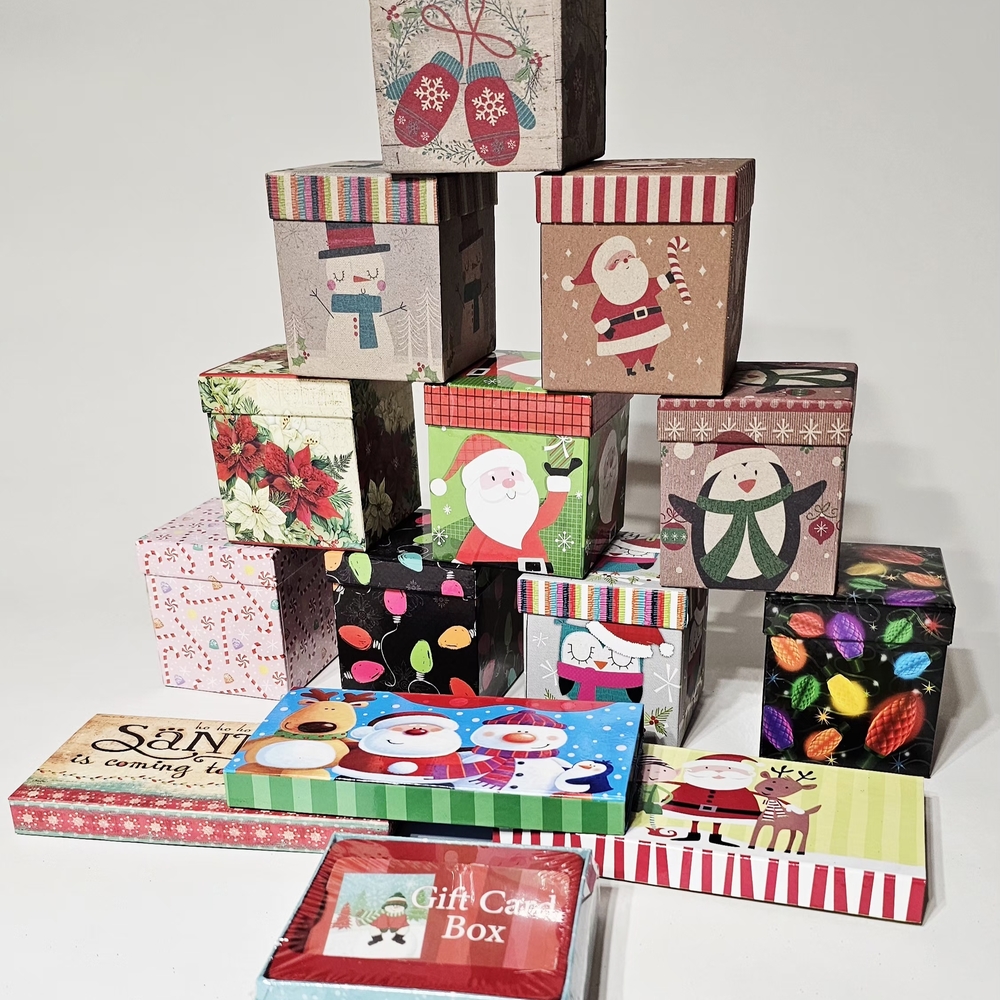Festive Gift Wrap Boxes Set - Multicolor